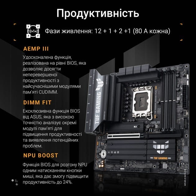 Материнська плата Asus TUF Gaming B860M-Plus Socket 1851