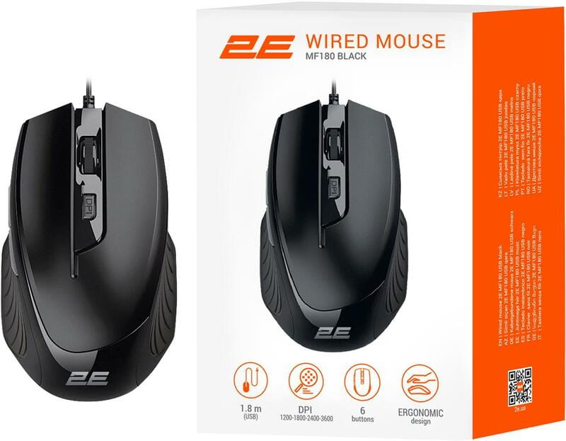 Миша 2E MF180 USB Black (2E-MF180UB)