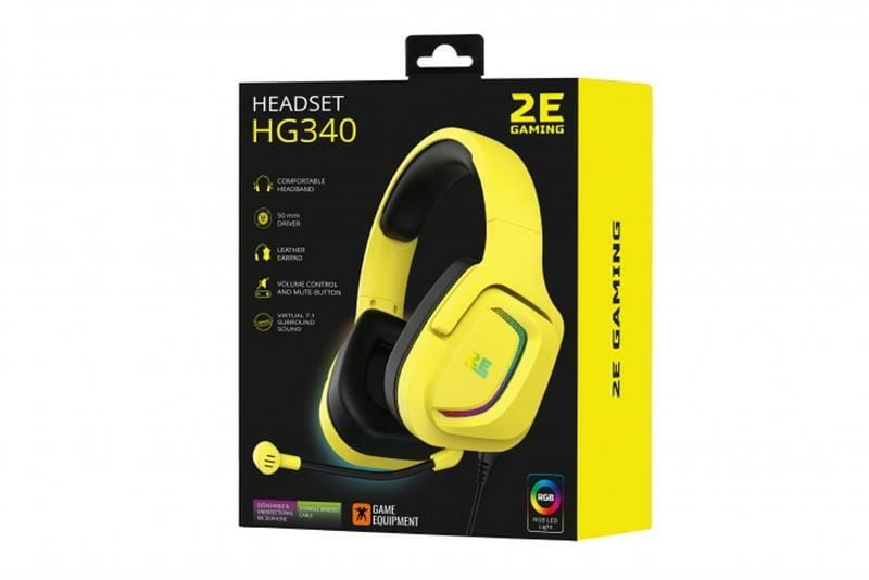 Гарнитура 2E Gaming HG340 RGB 7.1 Yellow (2E-HG340YW-7.1)