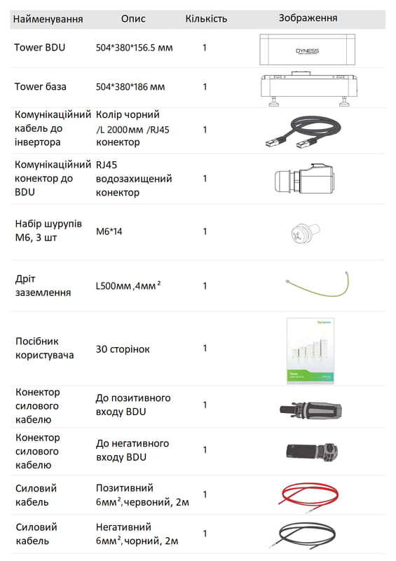 BMS модуль BDU + база для Dyness Tower (складова комплекту)