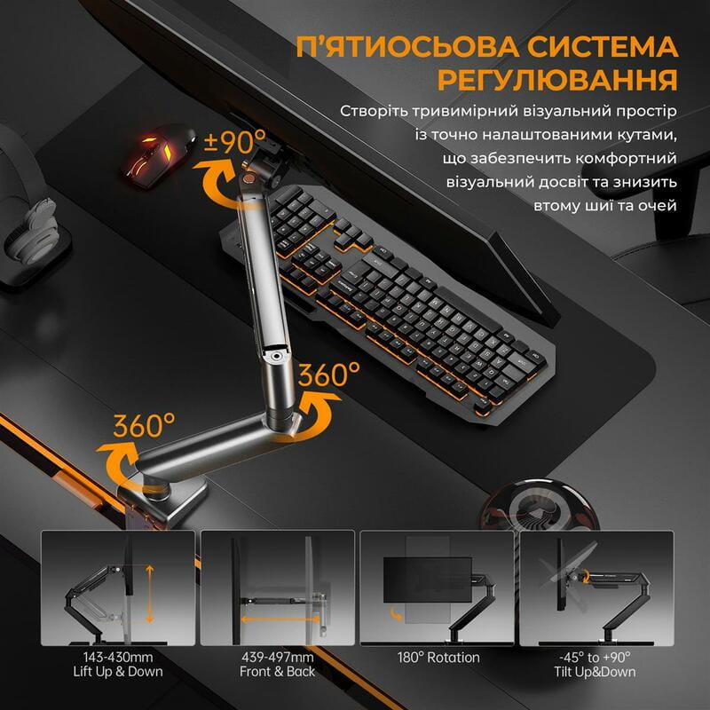 Кронштейн Anda Seat Stealth II 17"-32" Black (AD-W-A6D-1S-BB) (VESA100х100)