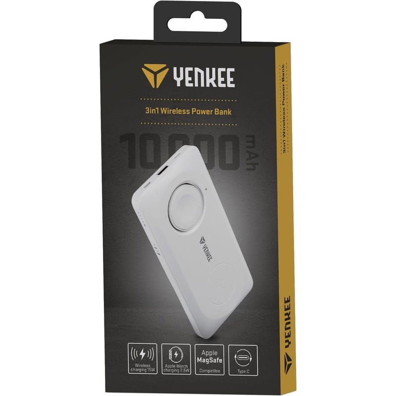 Універсальна мобільна батарея Yenkee YPB 510 10000mAh 22.5W Wireless White (37000006)