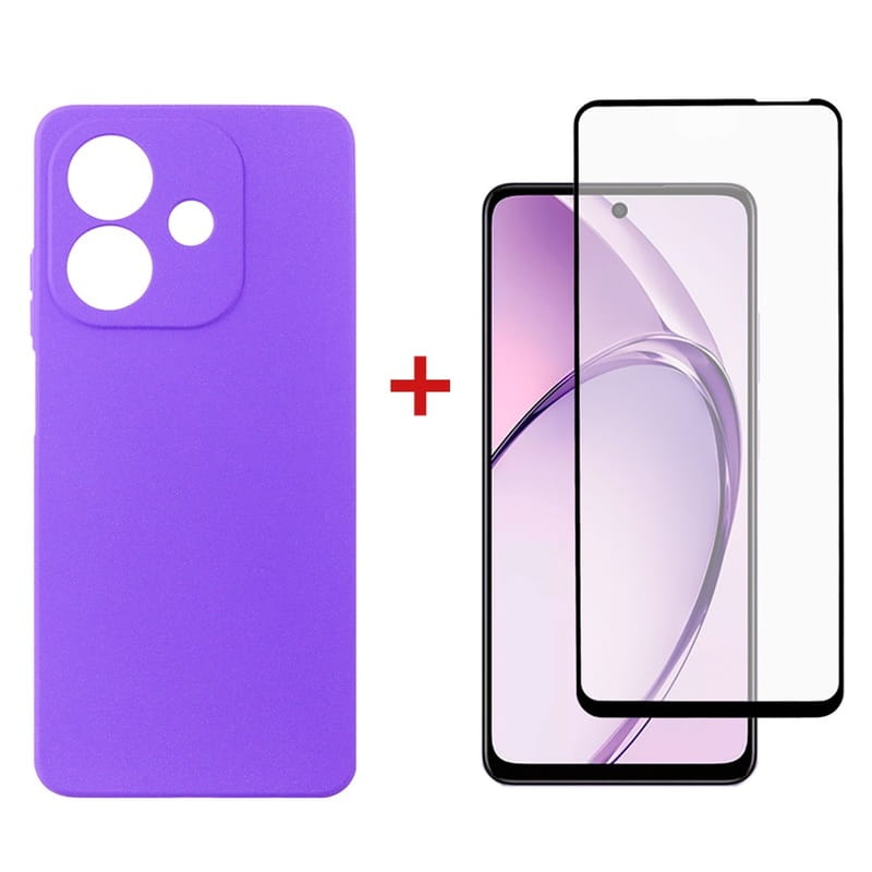 Чохол-накладка Dengos Carbon для Oppo A3X Purple (DG-KM-124) + захисне скло