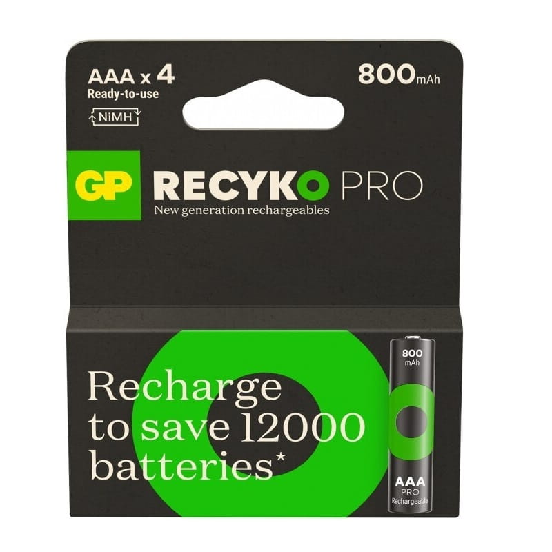 Аккумуляторы GP Recyko Pro Eco AAA/HR03 NI-MH 800mAh Box 4 шт