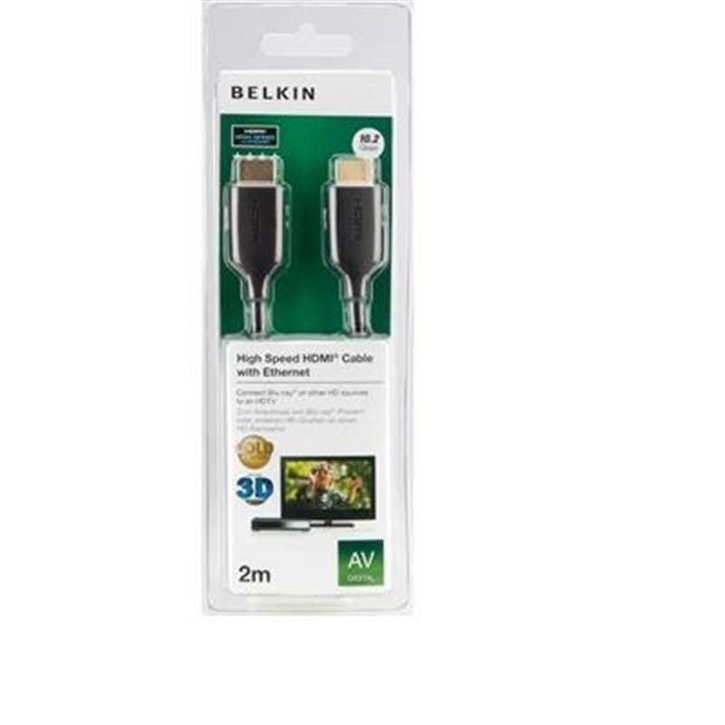 Кабель Belkin (F3Y021bt2M) HDMI(AM)-HDMI(AM) High Speed w/Ethernet Black, 2м