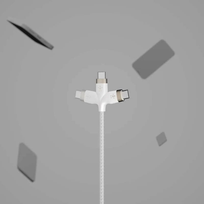 Кабель Belkin USB Type-C-USB Type-C, 60W, 2м, White (CAB011BT2MWH)