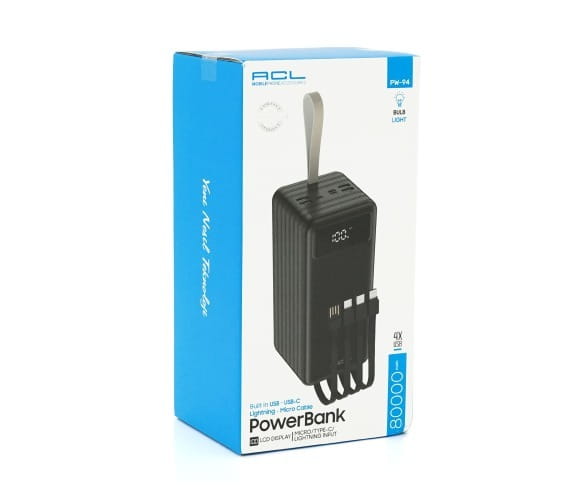 Универсальная мобильная батарея ACL PW-94 80000mAh Black (ACL PW-94/37680)