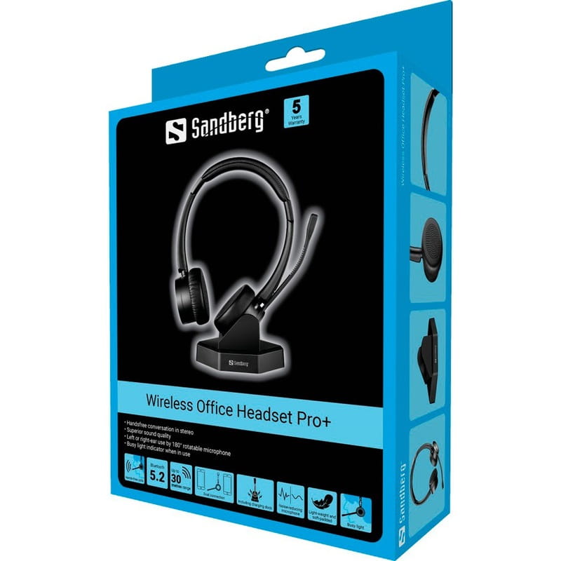Bluetooth-гарнітура Sandberg Wireless Office Headset Pro+ Black (126-18)