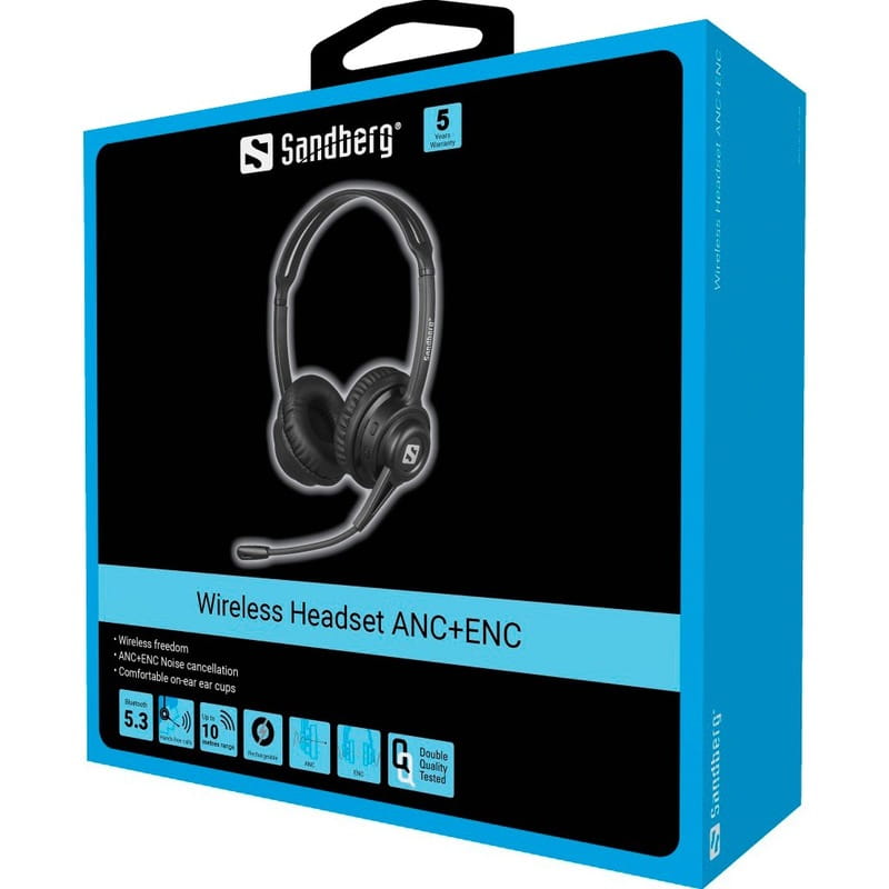 Bluetooth-гарнітура Sandberg Wireless Headset ANC+ENC Black (126-44)