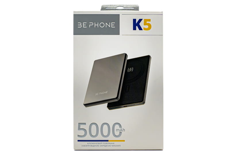 Універсальна мобільна батарея BePhone K5 5000 mAh MagSafe Grey 15W (BP-K5-GR)