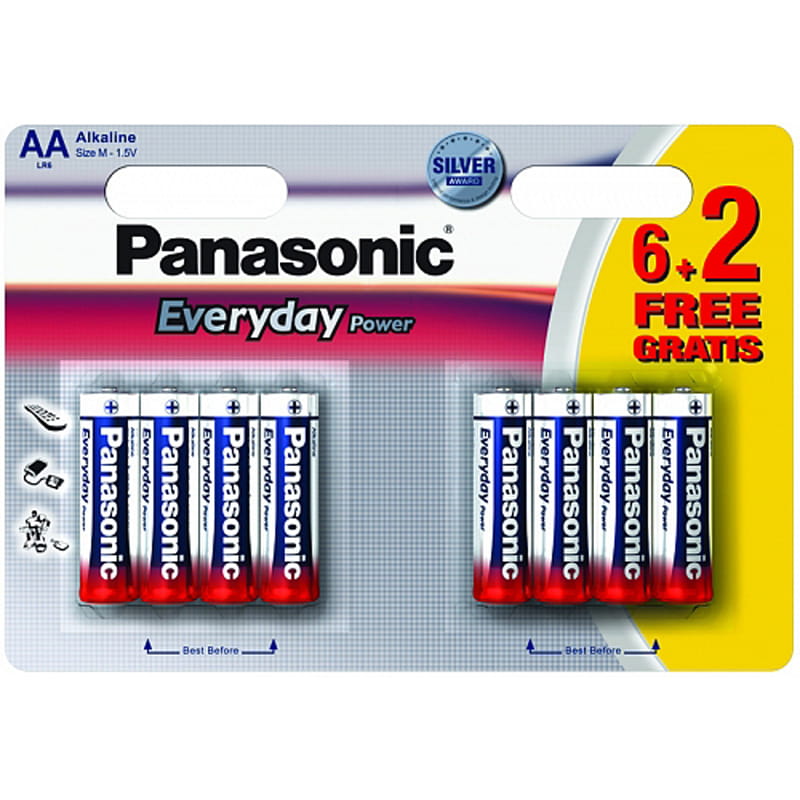 Батарейка Panasonic Everyday Power AA/LR06 BL 8 (6+2)шт