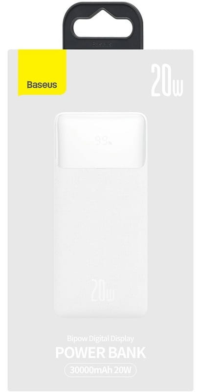 Универсальная мобильная батарея Baseus Bipow 30000mAh 20W White (PPBD050402)