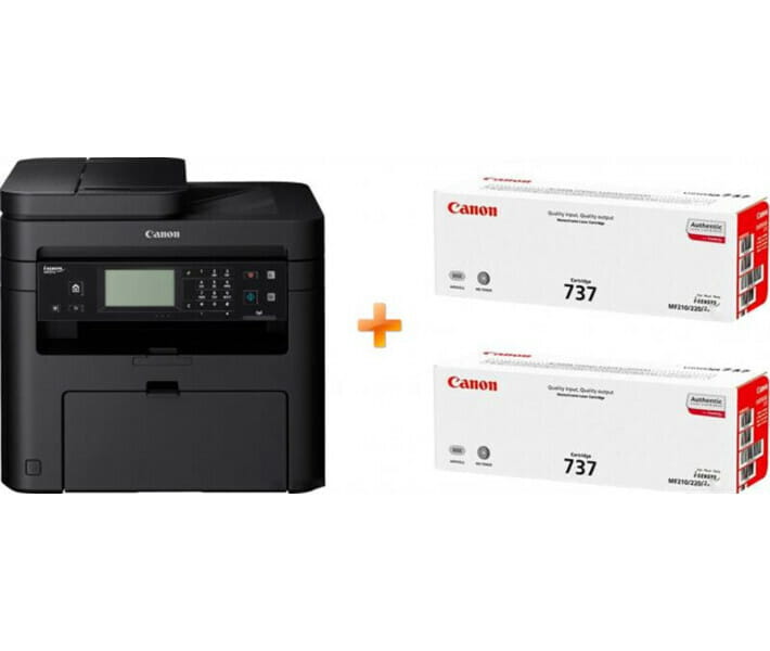 МФУ А4 ч/б Canon i-SENSYS MF237w c Wi-Fi (1418C161AA) + 2 картриджа Canon 737