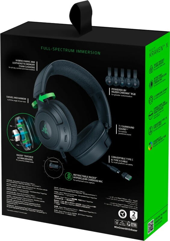 Гарнитура Razer Kraken V4 X (RZ04-05180100-R3M1)