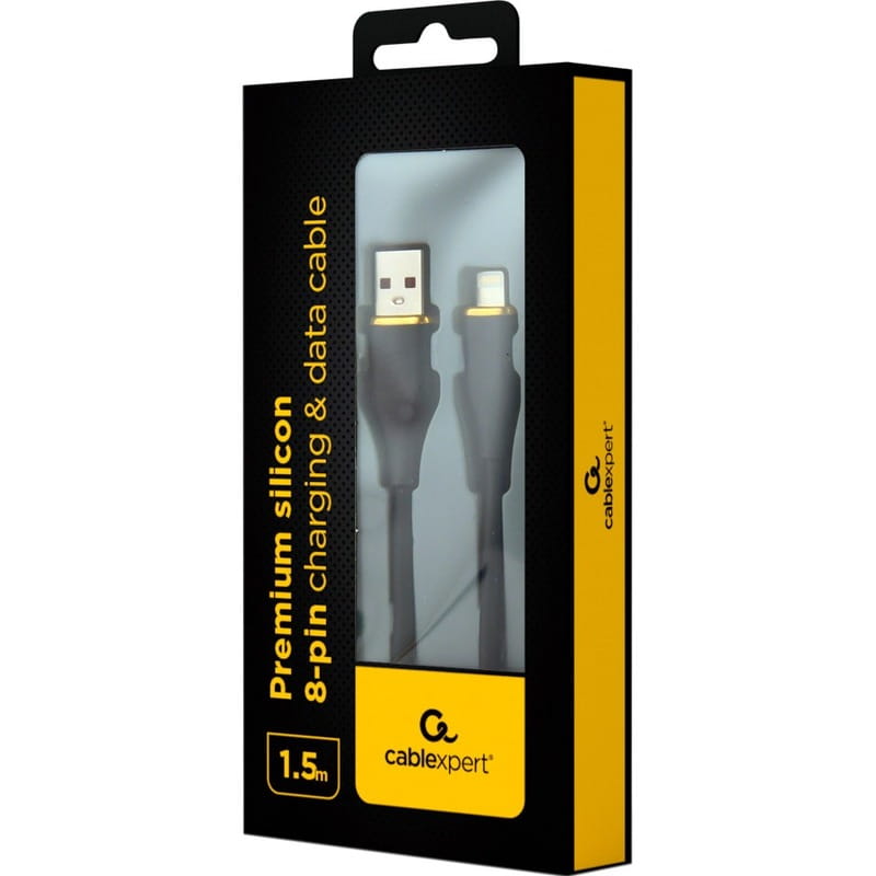 Кабель Cablexpert USB - Lightning (M/M), 2.1 A, 1.5 м, Black (CC-USB2S-AM8PM-1.5M-BK)