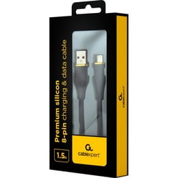 Кабель Cablexpert USB - Lightning (M/M), 2.1 A, 1.5 м, Black (CC-USB2S-AM8PM-1.5M-BK)