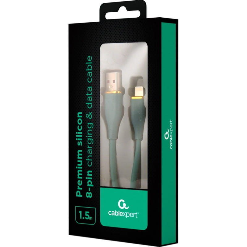 Кабель Cablexpert USB - Lightning (M/M), 2.1 A, 1.5 м, Green (CC-USB2S-AM8PM-1.5M-G)