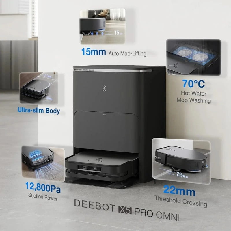 Робот-пылесос Ecovacs Deebot Ozmo X5 Pro Omni (DDX39) Black