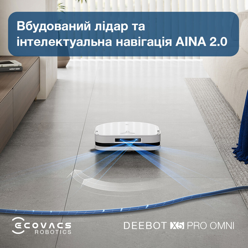 Робот-пилосос Ecovacs Deebot Ozmo X5 Pro Omni (DDX39) White