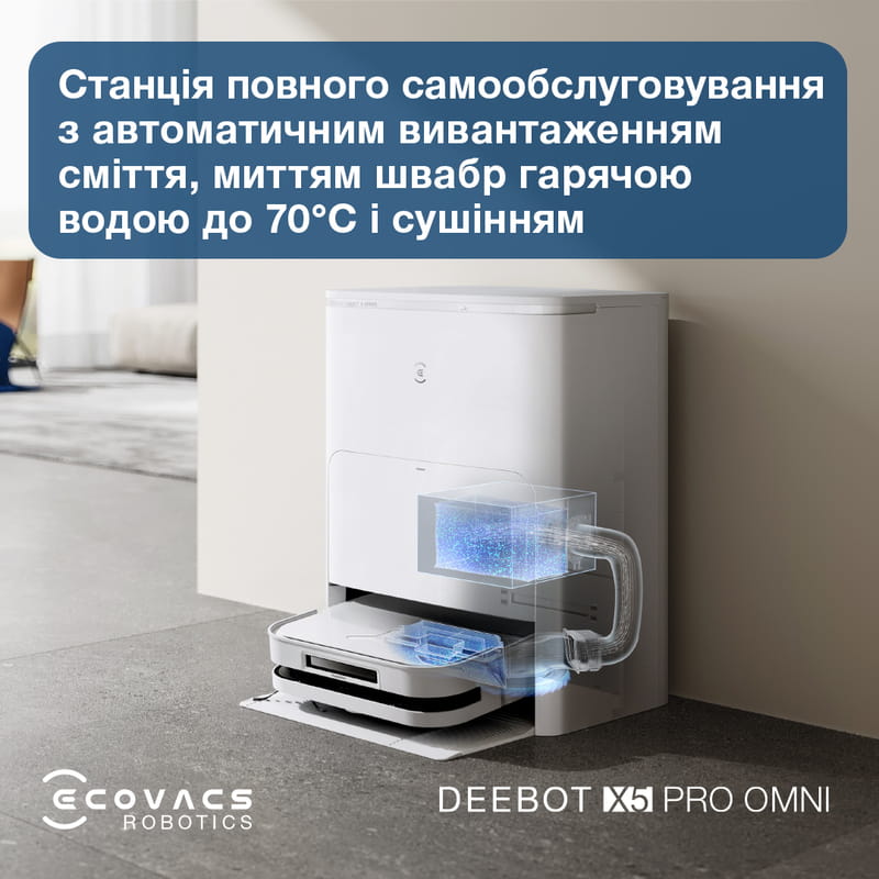 Робот-пилосос Ecovacs Deebot Ozmo X5 Pro Omni (DDX39) White