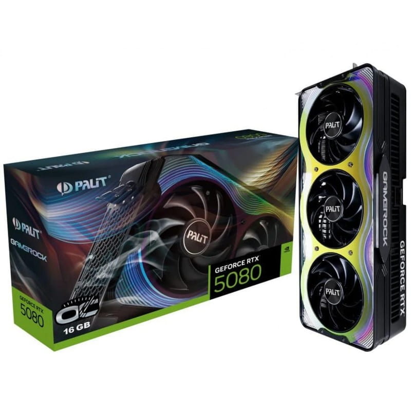 Відеокарта GF RTX 5080 16GB GDDR7 GameRock OC Palit (NE75080T19T2-GB2030G)