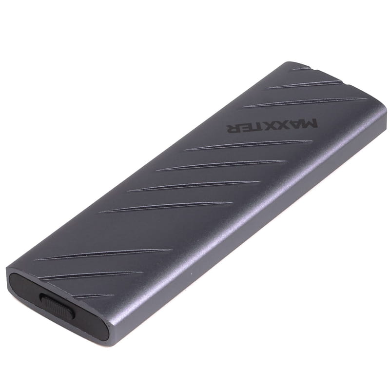 Зовнішня кишеня Maxxter M.2 NVMe PCIe, USB 3.2 Type-C, Metal, Black (EHDE-2280S-01)