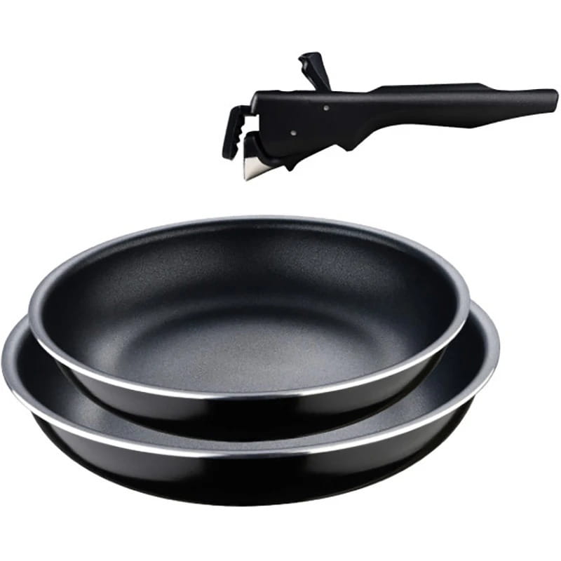 Набор сковородок со съемной ручкой Bergner Click & cook 3 предмета (BG-31605-BK)