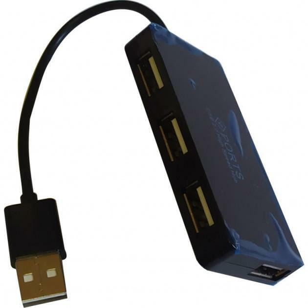 Концентратор USB 2.0 Atcom TD4005 4хUSB2.0 Black (10725)