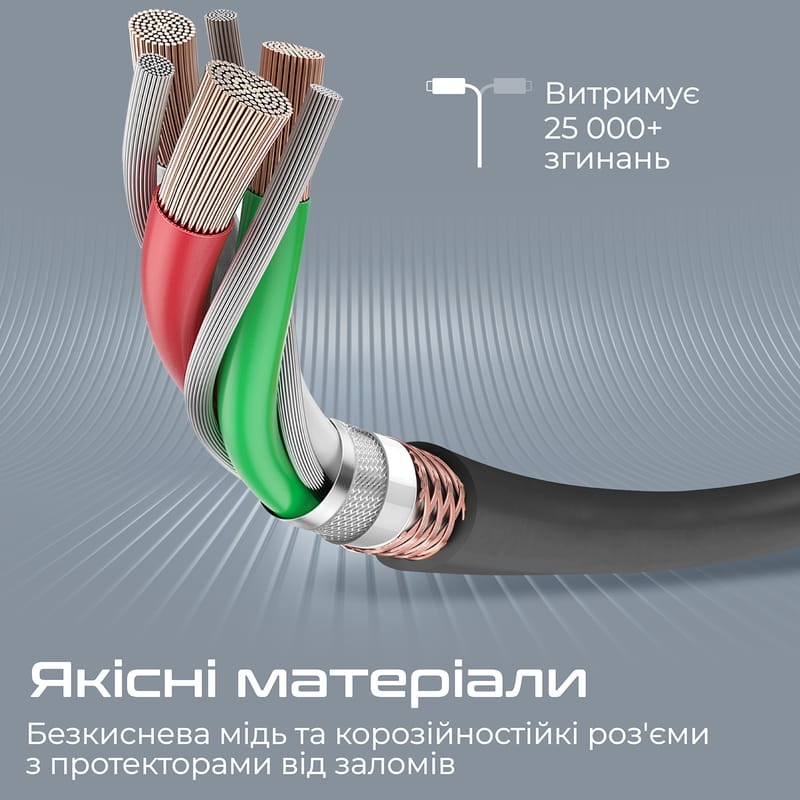 Кабель Promate USB Type-C - Lightning (M/M), 2.2 A, 20 W, 1.2 м, PowerLine-Ci120 Black