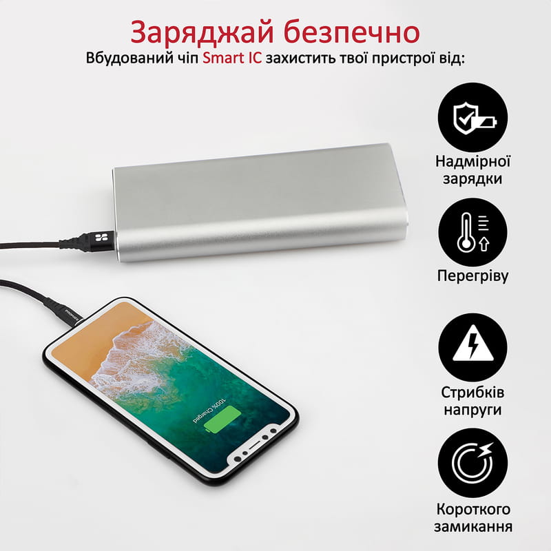 Кабель Promate USB - Lightning (M/M), 2.4 A, 1.2 м, NerveLink-i Black