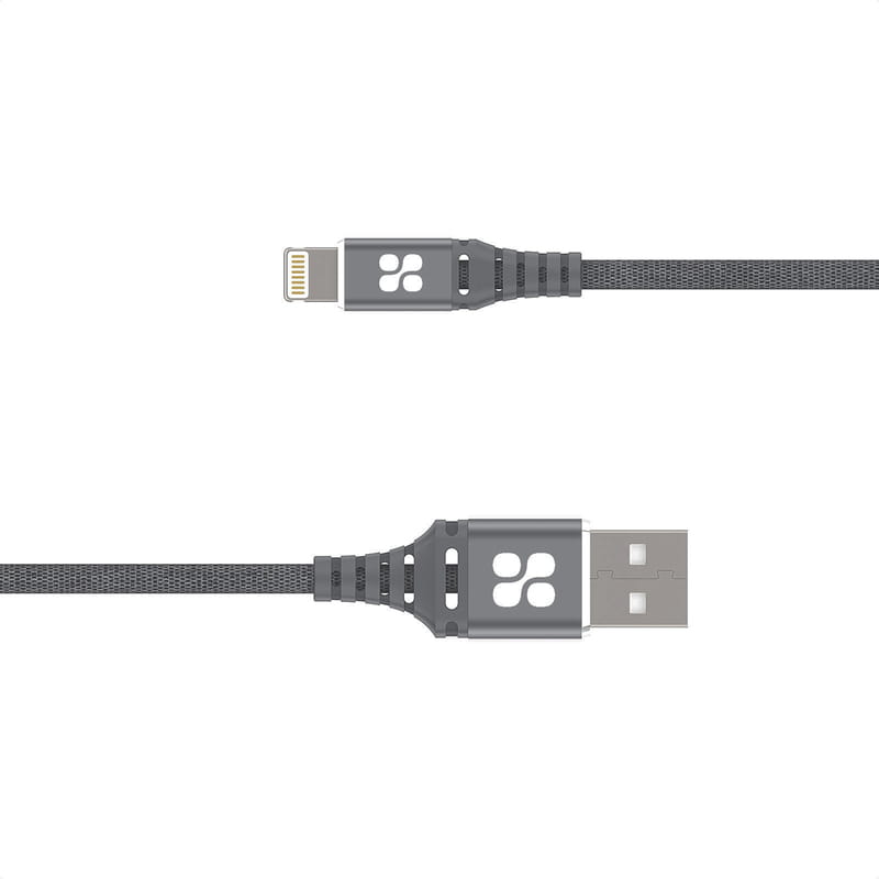 Кабель Promate USB - Lightning (M/M), 2.4 A, 1.2 м, NerveLink-i Grey (nervelink-i.grey)