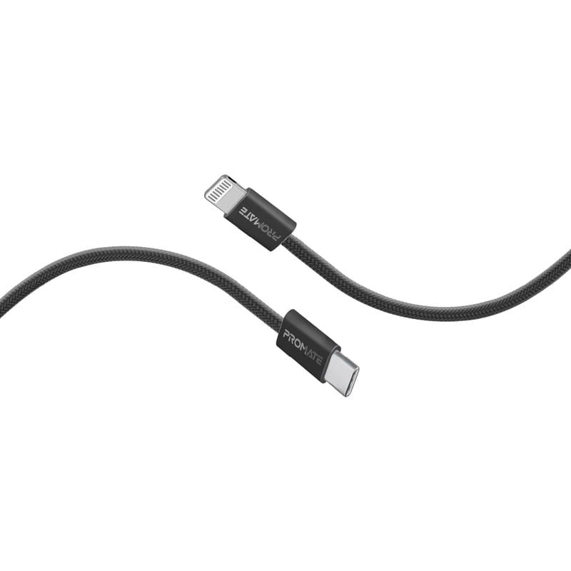 Кабель Promate USB Type-C - Lightning (M/M), 3 A, 27 W, 1.2 м, EcoLine-Ci120 Black