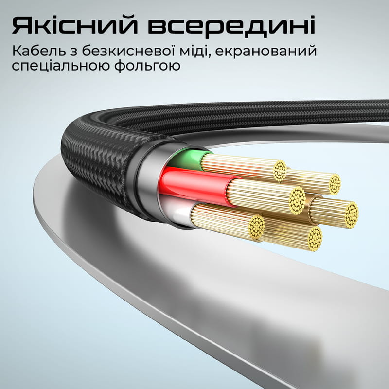 Кабель Promate USB Type-C - USB Type-C (M/M), 3 A, 60 W, 1.2 м, Springy Black