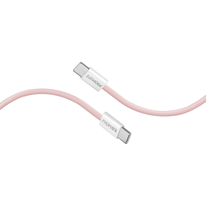 Кабель Promate USB Type-C - USB Type-C (M/M), 3 A, 60 W, 2 м, EcoLine-CC200 Pink