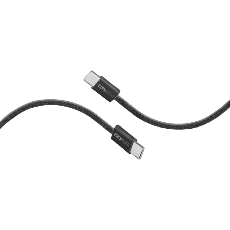 Кабель Promate USB Type-C - USB Type-C (M/M), 3 A, 60 W, 1.2 м, EcoLine-CC120 Black