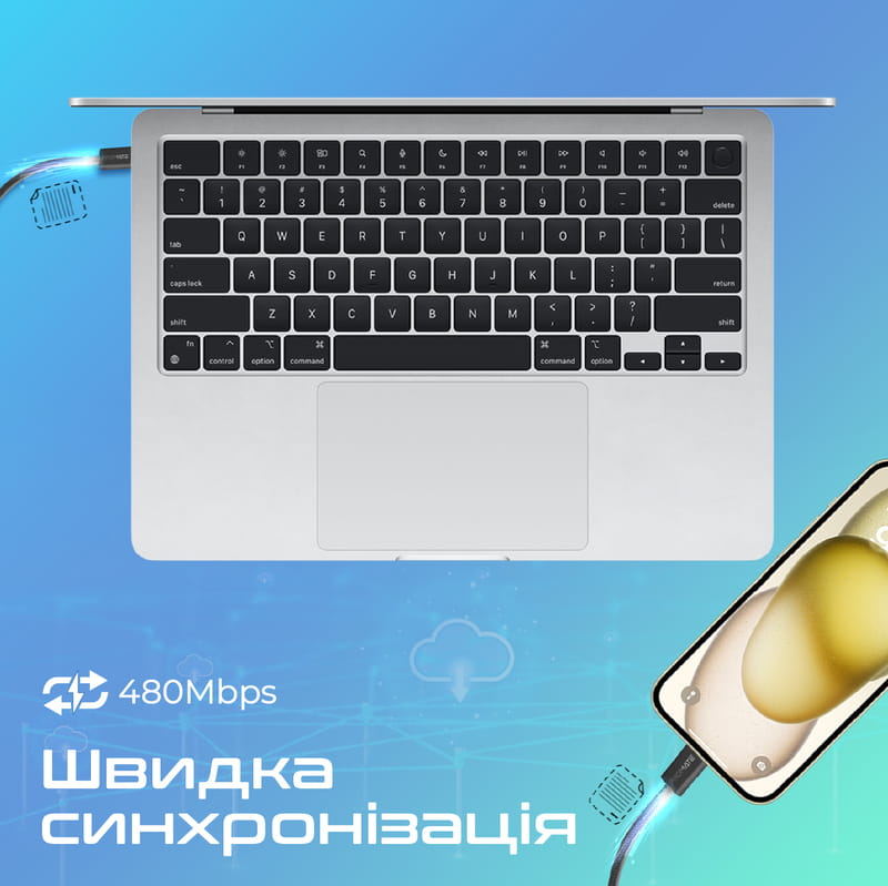 Кабель Promate USB Type-C - USB Type-C (M/M), 3 A, 60 W, 1.2 м, EcoLine-CC120 Black