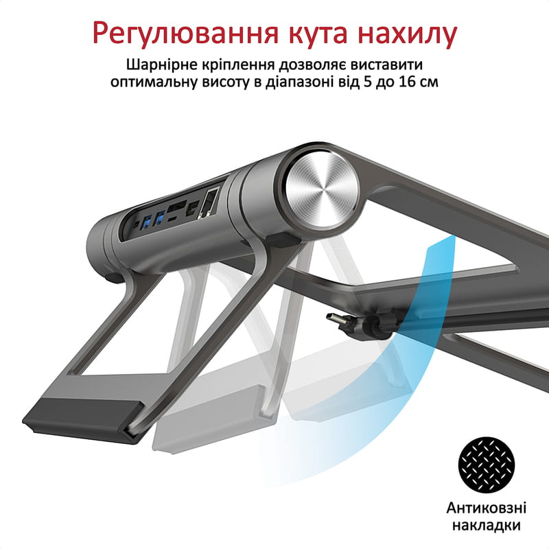 Концентратор USB Type-C Promate PrimeBase-C 9 in 1 Grey