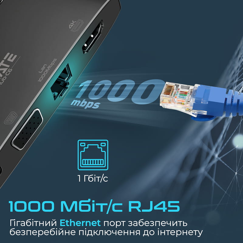 Концентратор USB Type-C Promate MediaHub-C6 6 in 1 Black