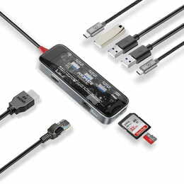 USB-хаб Promate TransHub-Go USB Type-C 9-в-1 Grey
