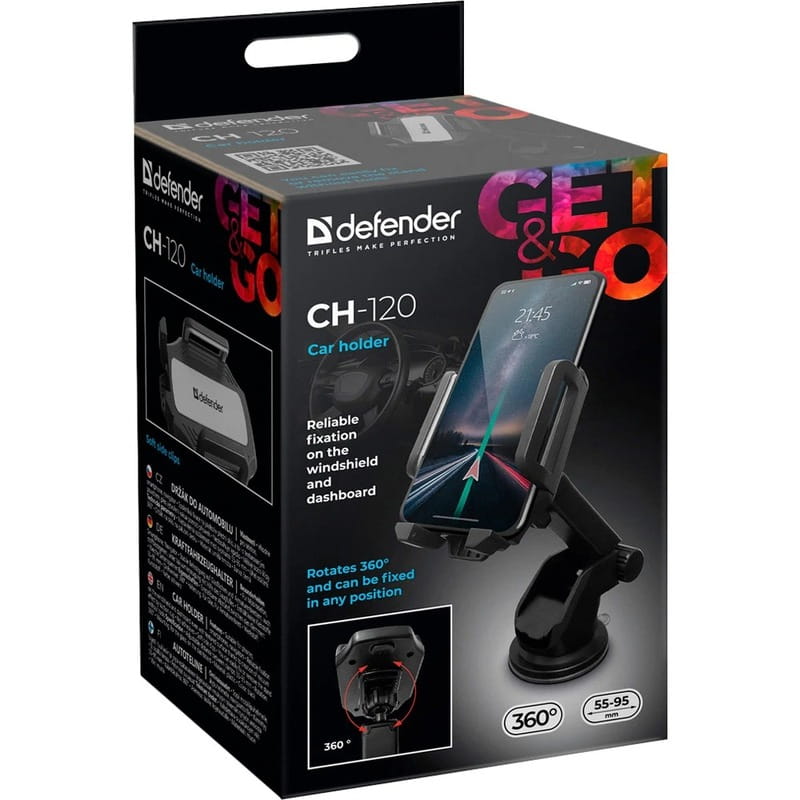 Держатель автомобильный Defender CH-120 360° Black (29120)