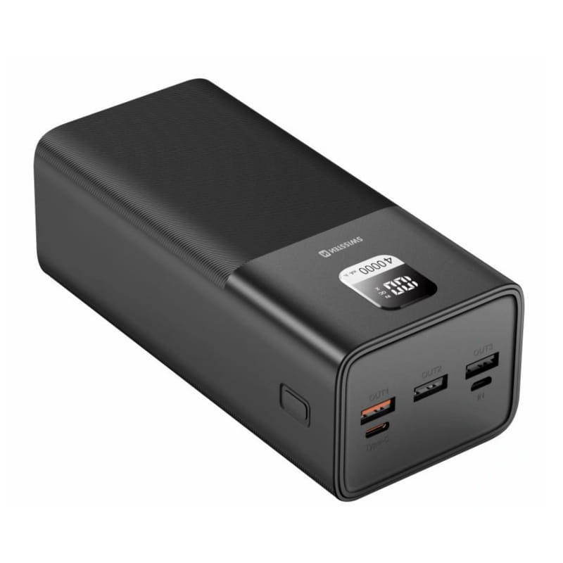 Універсальна мобільна батарея Swissten 40000mAh 100W Black (8595217481275)