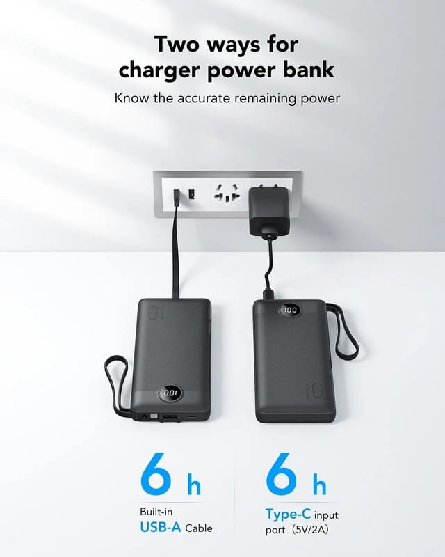 Універсальна мобільна батарея Veger C10 10000mAh, Black (1283126526848)