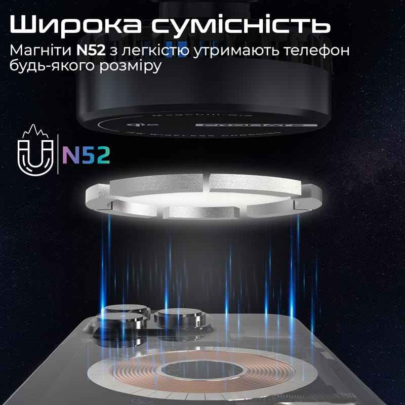 Беспроводное зарядное устройство Promate MagChill-Qi2 MagSafe Black