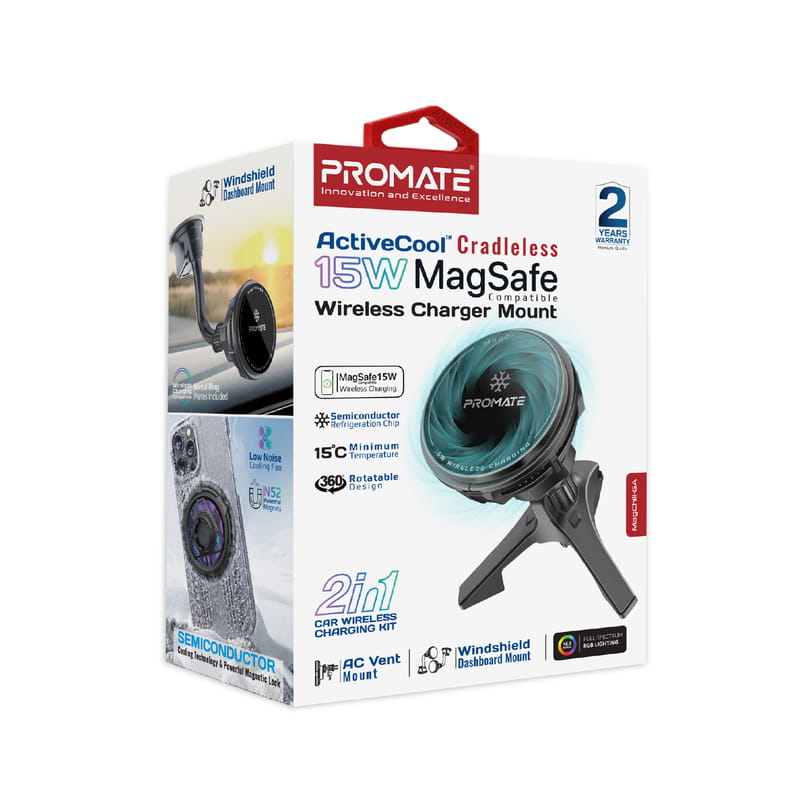 Беспроводное зарядное устройство Promate MagChill-Qi2 MagSafe Black