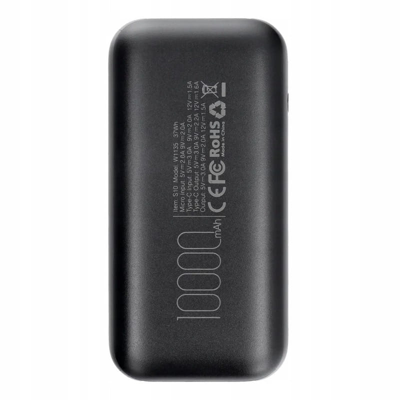 Універсальна мобільна батарея Veger S10 10000mAh, 20W Black (6970453554174)