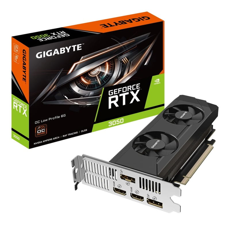 Видеокарта GF RTX 3050 6GB GDDR6 Low Profile OC Gigabyte (GV-N3050OC-6GL)