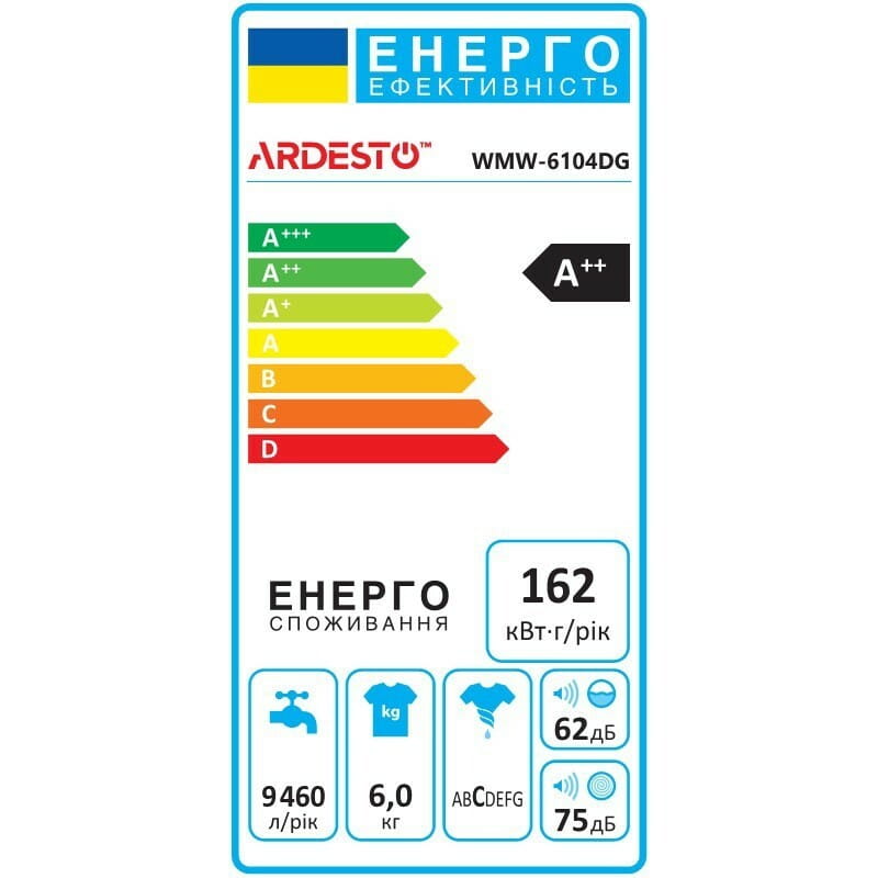 Пральна машина Ardesto WMW-6104DG
