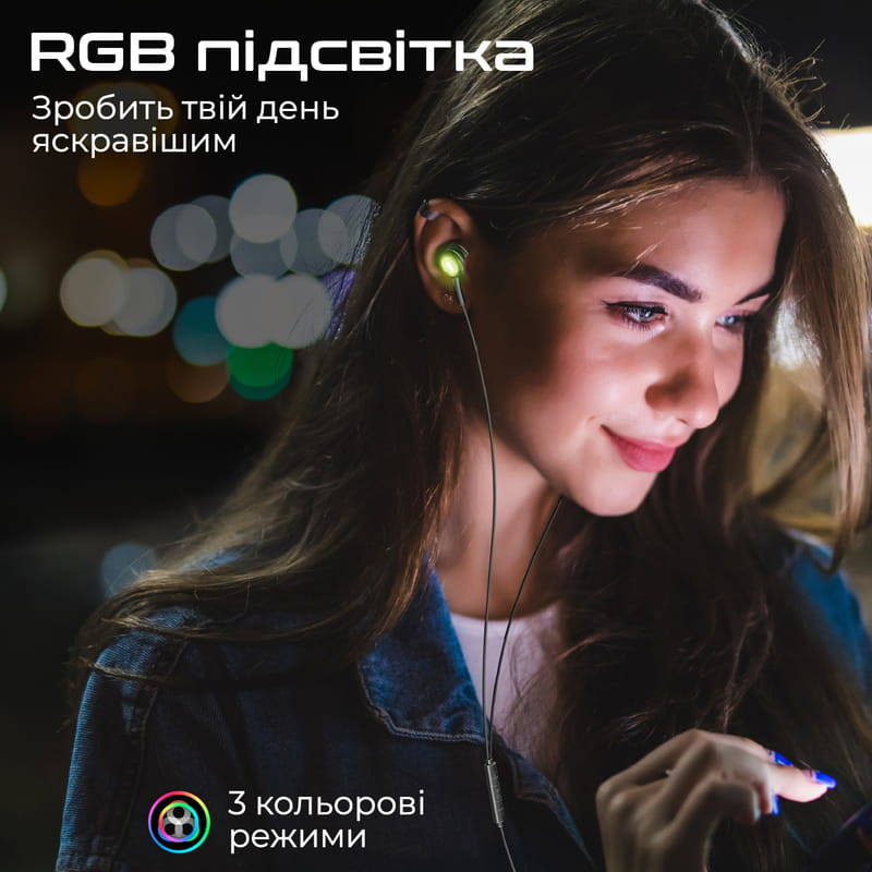 Гарнітура Promate LumiBuds-C Black