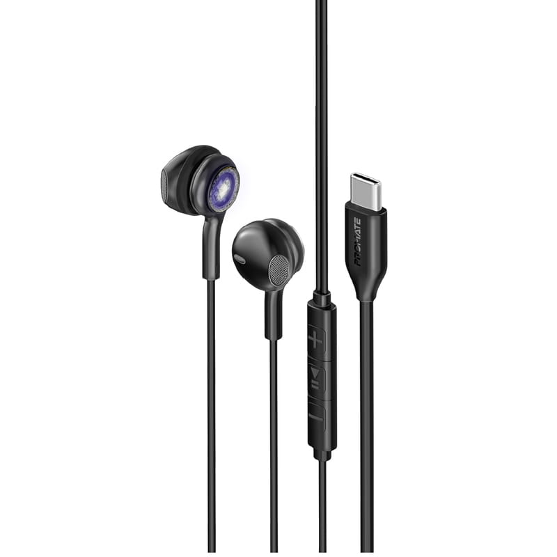 Гарнитура Promate LumiBuds-C Black