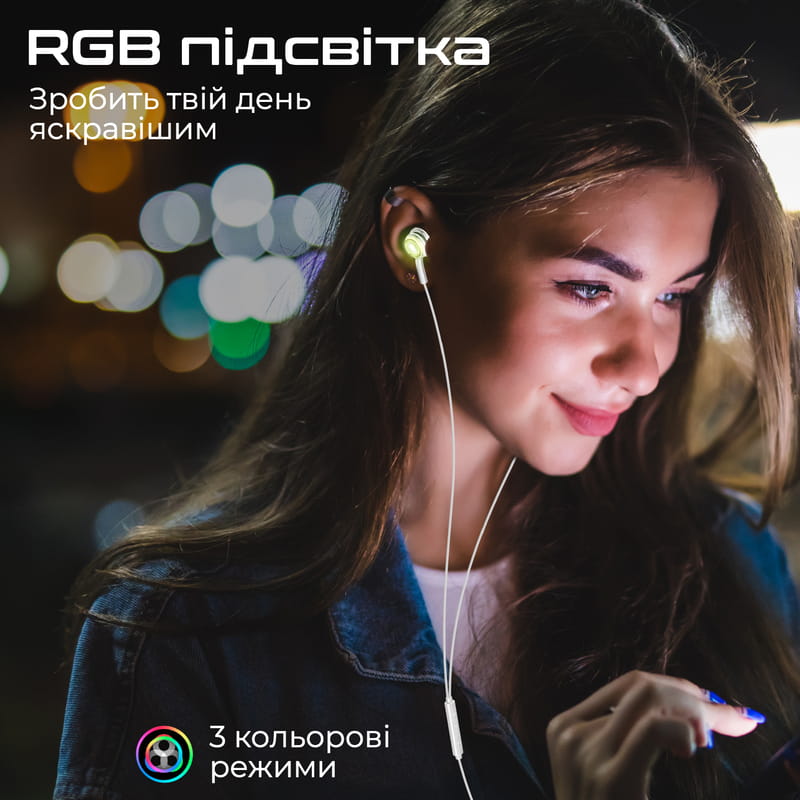 Гарнітура Promate LumiBuds-C Silver